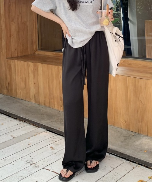 FREE STYLISTS（フリー スタイリスト）の「YUGA_YGMC サテン イージーパンツ（その他パンツ・レディース・オフホワイト/ベビーピンク/ブラック/マスタード・FREE）」の3枚目の写真