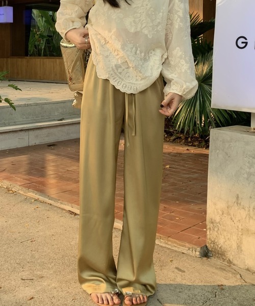 FREE STYLISTS（フリー スタイリスト）の「YUGA_YGMC サテン イージーパンツ（その他パンツ・レディース・オフホワイト/ベビーピンク/ブラック/マスタード・FREE）」の14枚目の写真