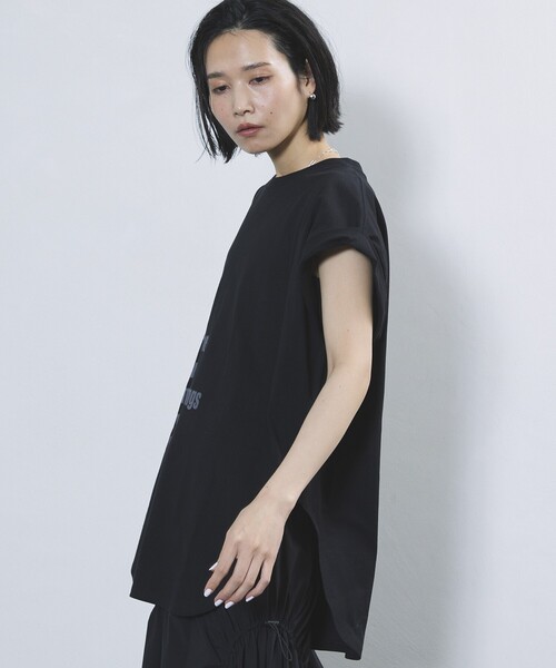 Firsthand（ファーストハンド）の「Firsthand/ファーストハンド オーガニックコットンロールアップスリーブロゴプリントTシャツ（Tシャツ/カットソー・レディース・ブラック/チャコールグレー/ホワイト・FREE）」の10枚目の写真