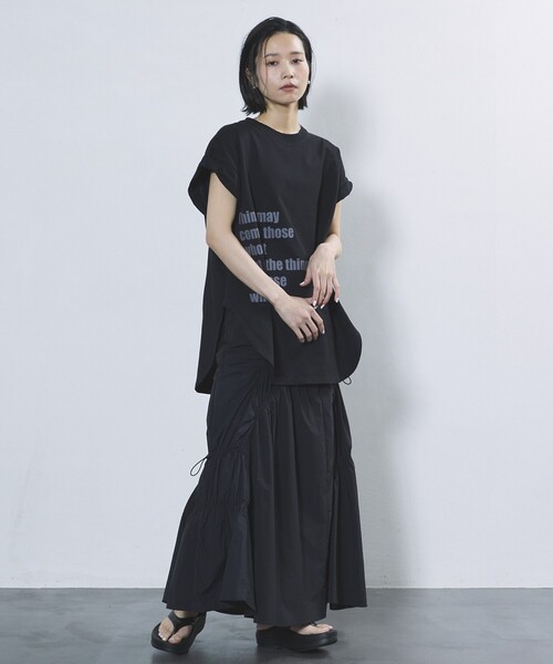 Firsthand（ファーストハンド）の「Firsthand/ファーストハンド オーガニックコットンロールアップスリーブロゴプリントTシャツ（Tシャツ/カットソー・レディース・ブラック/チャコールグレー/ホワイト・FREE）」の15枚目の写真