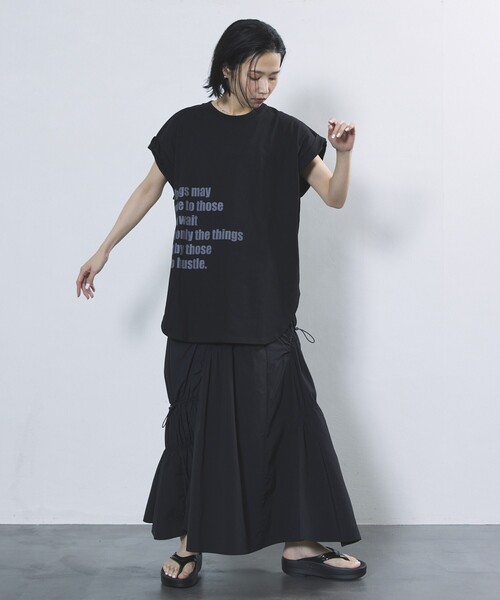 Firsthand（ファーストハンド）の「Firsthand/ファーストハンド オーガニックコットンロールアップスリーブロゴプリントTシャツ（Tシャツ/カットソー・レディース・ブラック/チャコールグレー/ホワイト・FREE）」の17枚目の写真