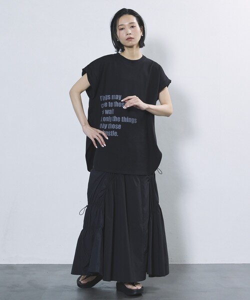 Firsthand（ファーストハンド）の「Firsthand/ファーストハンド オーガニックコットンロールアップスリーブロゴプリントTシャツ（Tシャツ/カットソー・レディース・ブラック/チャコールグレー/ホワイト・FREE）」の18枚目の写真