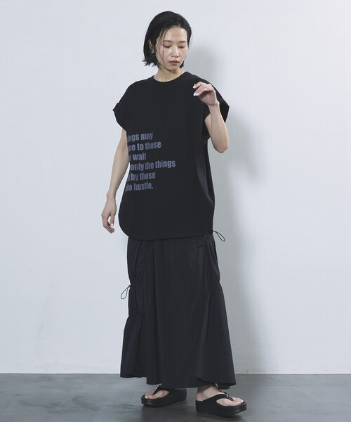 Firsthand（ファーストハンド）の「Firsthand/ファーストハンド オーガニックコットンロールアップスリーブロゴプリントTシャツ（Tシャツ/カットソー・レディース・ブラック/チャコールグレー/ホワイト・FREE）」の19枚目の写真