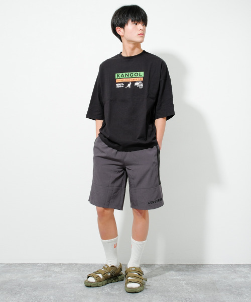 CONVERSE（コンバース）の「【水陸両用】CONVERSE 別注ドライポリサイドラインショートパンツ（その他パンツ・キッズ・ブラック/グレイッシュベージュ/カーキ/チャコールグレー・160/150/130/140）」の6枚目の写真
