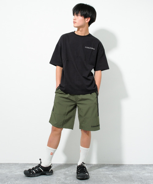 CONVERSE（コンバース）の「【水陸両用】CONVERSE 別注ドライポリサイドラインショートパンツ（その他パンツ・キッズ・ブラック/グレイッシュベージュ/カーキ/チャコールグレー・160/150/130/140）」の11枚目の写真