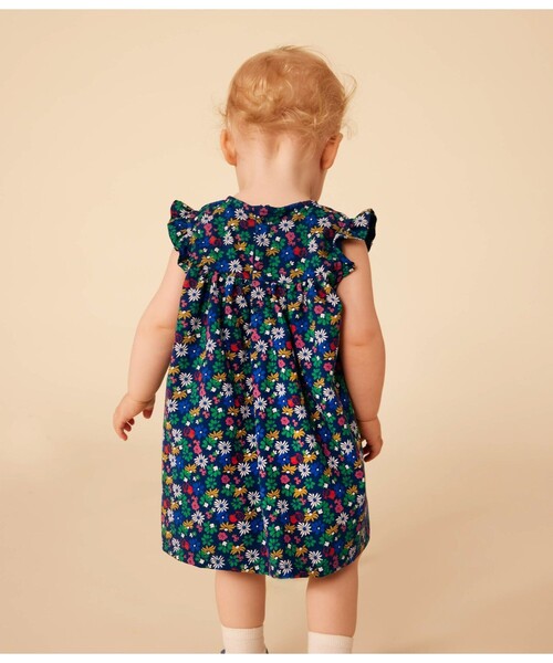 【セール】ライトコットンフラワープリントワンピース（ワンピース）｜PETIT BATEAU（プチバトー）