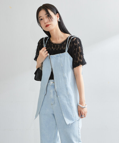 Kastane（カスタネ）の「【7色展開】フェザーチュールTee（Tシャツ/カットソー・レディース・レッド/ブラック/アイボリー/ブルー/ピンク/ミント/ベージュ・FREE）」の19枚目の写真