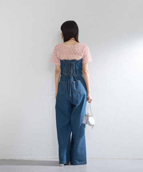 Kastane（カスタネ）の「【7色展開】フェザーチュールTee（Tシャツ/カットソー・レディース・レッド/ブラック/アイボリー/ブルー/ピンク/ミント/ベージュ・FREE）」の12枚目の写真