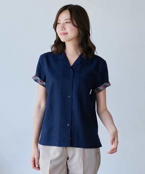 Arnold Palmer（アーノルドパーマー）の「アムンゼン オープンカラー シャツ（シャツ/ブラウス・レディース・ネイビー/ベージュ・L/M/S）」の15枚目の写真