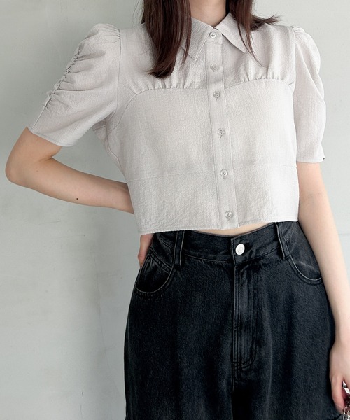 Heather(ヘザー)の「ビスチェデザインシャツ(半袖) 129366(シャツ/ブラウス・レディース・イエロー/グレー/ホワイト・FREE)」の17枚目の写真