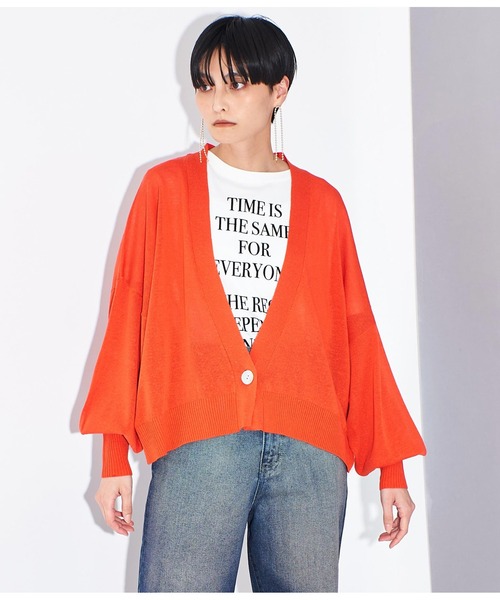 Settimissimo（セッティミッシモ）の「シアー ショート カーディガン ボレロ（カーディガン/ボレロ・レディース・オフホワイト/ブラック/オレンジ・FREE）」の21枚目の写真