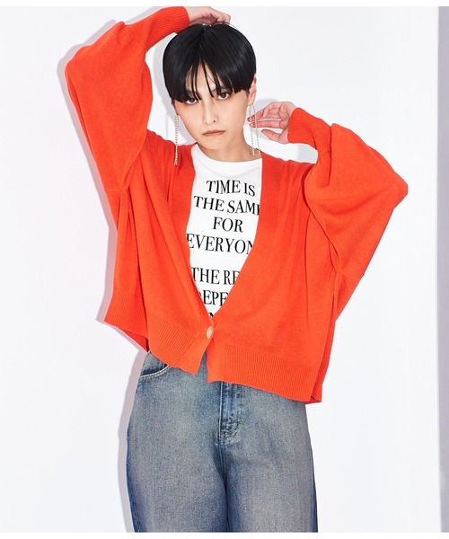 Settimissimo（セッティミッシモ）の「シアー ショート カーディガン ボレロ（カーディガン/ボレロ・レディース・オフホワイト/ブラック/オレンジ・FREE）」の18枚目の写真