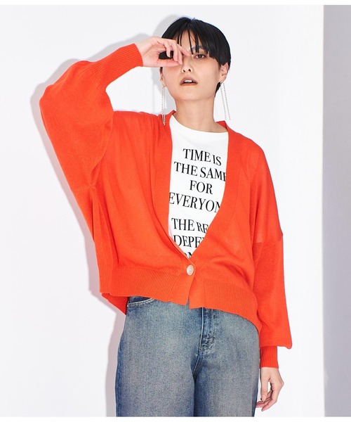 Settimissimo（セッティミッシモ）の「シアー ショート カーディガン ボレロ（カーディガン/ボレロ・レディース・オフホワイト/ブラック/オレンジ・FREE）」の19枚目の写真