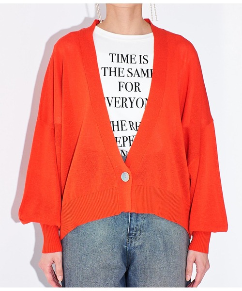 Settimissimo（セッティミッシモ）の「シアー ショート カーディガン ボレロ（カーディガン/ボレロ・レディース・オフホワイト/ブラック/オレンジ・FREE）」の16枚目の写真