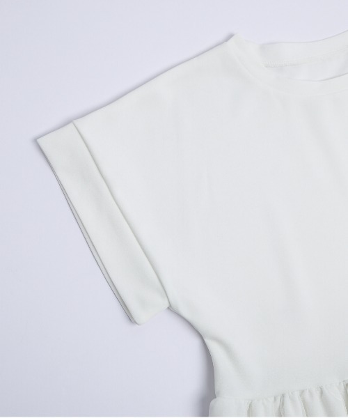 La-gemme(ラジェム)の「異素材MIXペプラムトップス(Tシャツ/カットソー・レディース・ホワイト/ブラック・フリー)」の15枚目の写真