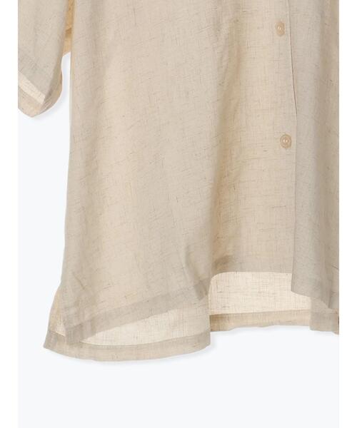 Samansa Mos2 blue（サマンサモスモスブルー）の「【接触冷感】麻レーヨン開襟シャツ（シャツ/ブラウス・レディース・キナリ/チャコールグレー/カーキ/イエロー・F）」の17枚目の写真