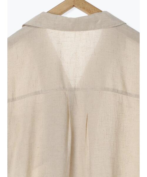 Samansa Mos2 blue（サマンサモスモスブルー）の「【接触冷感】麻レーヨン開襟シャツ（シャツ/ブラウス・レディース・キナリ/チャコールグレー/カーキ/イエロー・F）」の10枚目の写真