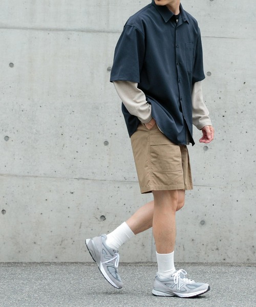 ITEMS URBANRESEARCH（アイテムズ アーバンリサーチ）の「コットンナイロン RIP STOPショートパンツ（その他パンツ・メンズ・ブラック/カーキ・MEDIUM/LARGE）」の3枚目の写真