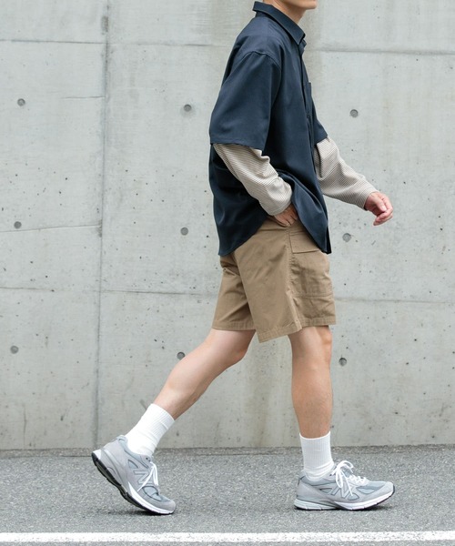 ITEMS URBANRESEARCH（アイテムズ アーバンリサーチ）の「コットンナイロン RIP STOPショートパンツ（その他パンツ・メンズ・ブラック/カーキ・MEDIUM/LARGE）」の4枚目の写真