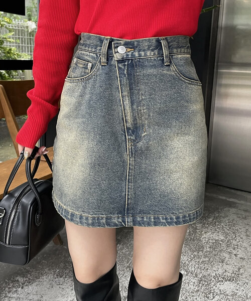 mline（エムライン）の「[mline]ヴィンテージミニスカート（スカート・レディース・ブルー/ブラック・1/2/0）」の2枚目の写真
