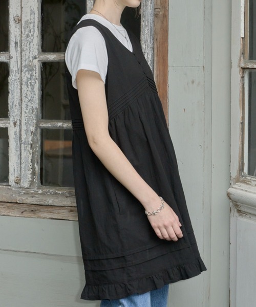 GIUNON（ジウノン）の「pin tuck frill dress / ピンタック
