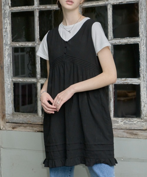 超特価セール開催！！ GIUNON（ジウノン）の「pin tuck frill dress / ピンタック ワンピース