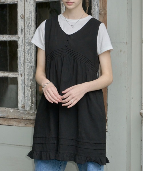 GIUNON ピンタックフリルドレス GIUNON（ジウノン）の「pin tuck frill dress / ピンタック