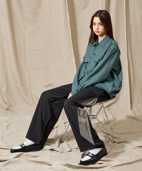 DRESSEDUNDRESSED 2017AW 裾切替スラックス