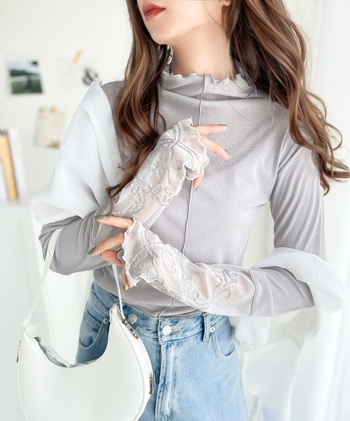 classicalelf（クラシカルエルフ）の「まわりと差がつく。前後2way袖刺繍切替シアープルオーバー（Tシャツ/カットソー・レディース・ライトグレー/チャコール/ブラック/オフホワイト・LARGE/MEDIUM/SMALL/X-LARGE）」の11枚目の写真