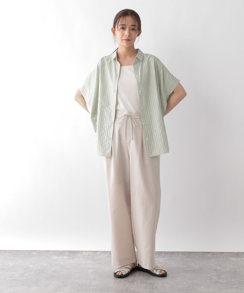 GLOBAL WORK(グローバルワーク)の「お手入れらくらくラメポンチョシャツ半袖/128324(シャツ/ブラウス・レディース・ライトグリーン/ライトブルー・FREE)」の3枚目の写真