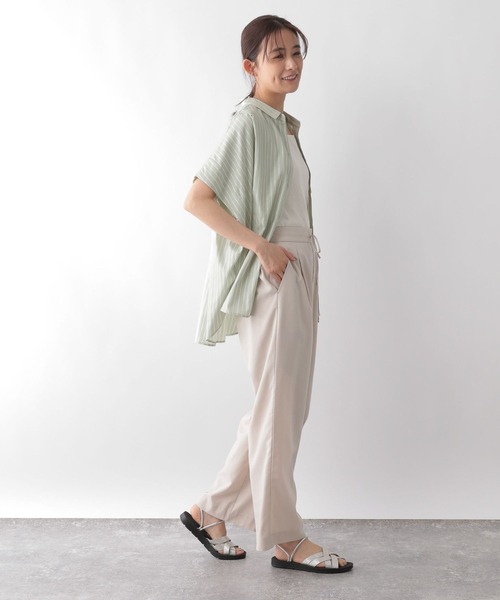 GLOBAL WORK(グローバルワーク)の「お手入れらくらくラメポンチョシャツ半袖/128324(シャツ/ブラウス・レディース・ライトグリーン/ライトブルー・FREE)」の4枚目の写真