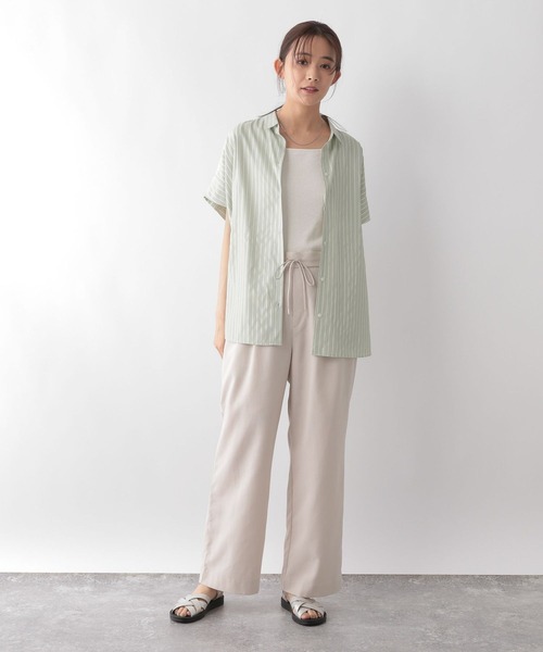 GLOBAL WORK(グローバルワーク)の「お手入れらくらくラメポンチョシャツ半袖/128324(シャツ/ブラウス・レディース・ライトグリーン/ライトブルー・FREE)」の6枚目の写真