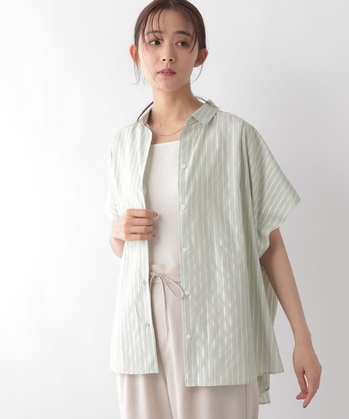 GLOBAL WORK(グローバルワーク)の「お手入れらくらくラメポンチョシャツ半袖/128324(シャツ/ブラウス・レディース・ライトグリーン/ライトブルー・FREE)」の8枚目の写真