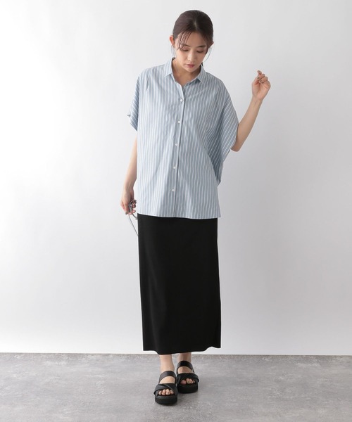 GLOBAL WORK(グローバルワーク)の「お手入れらくらくラメポンチョシャツ半袖/128324(シャツ/ブラウス・レディース・ライトグリーン/ライトブルー・FREE)」の9枚目の写真