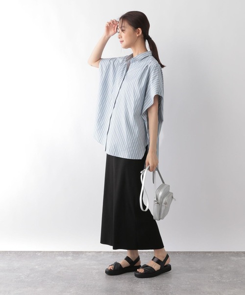 GLOBAL WORK(グローバルワーク)の「お手入れらくらくラメポンチョシャツ半袖/128324(シャツ/ブラウス・レディース・ライトグリーン/ライトブルー・FREE)」の10枚目の写真