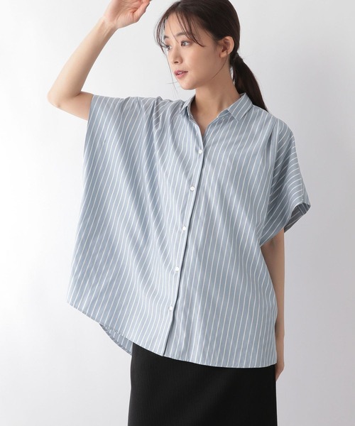 GLOBAL WORK(グローバルワーク)の「お手入れらくらくラメポンチョシャツ半袖/128324(シャツ/ブラウス・レディース・ライトグリーン/ライトブルー・FREE)」の11枚目の写真