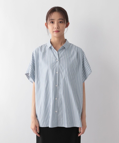 GLOBAL WORK(グローバルワーク)の「お手入れらくらくラメポンチョシャツ半袖/128324(シャツ/ブラウス・レディース・ライトグリーン/ライトブルー・FREE)」の12枚目の写真