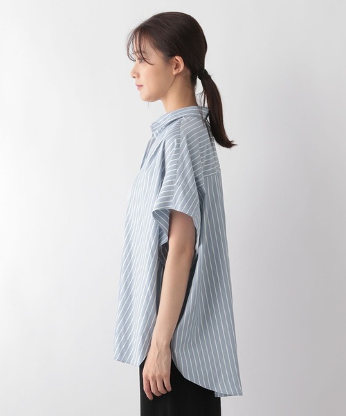 GLOBAL WORK(グローバルワーク)の「お手入れらくらくラメポンチョシャツ半袖/128324(シャツ/ブラウス・レディース・ライトグリーン/ライトブルー・FREE)」の13枚目の写真