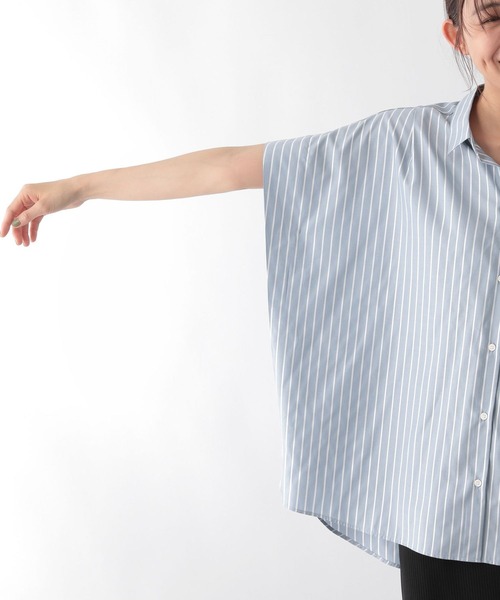 GLOBAL WORK(グローバルワーク)の「お手入れらくらくラメポンチョシャツ半袖/128324(シャツ/ブラウス・レディース・ライトグリーン/ライトブルー・FREE)」の20枚目の写真