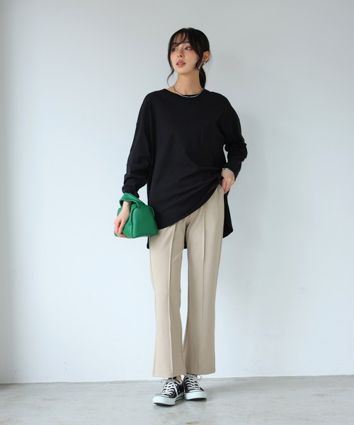 itto...（イット）の「すらっと縦長美脚ストレッチピンタックセンタープレスパンツ（スラックス・レディース・ブラック/グレイッシュベージュ/アイボリー・M/L）」の20枚目の写真