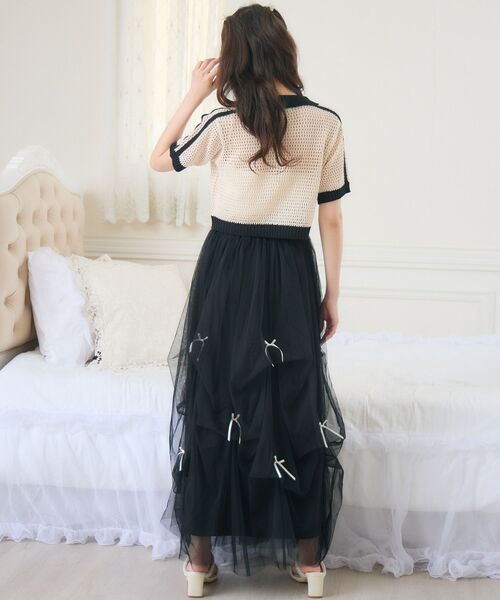 ems excite（エムズエキサイト）の「ラインメッシュZIPNT（ニット/セーター・レディース・ブルー/ブラック/ナチュラル・FREE）」の8枚目の写真