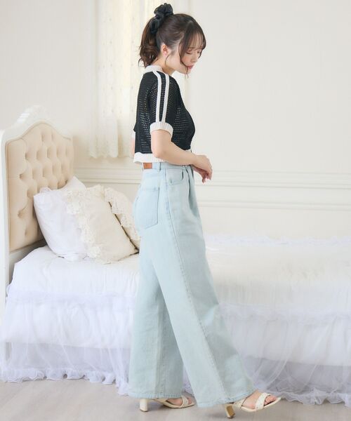 ems excite（エムズエキサイト）の「ラインメッシュZIPNT（ニット/セーター・レディース・ブルー/ブラック/ナチュラル・FREE）」の15枚目の写真