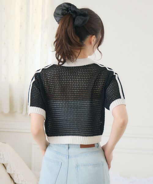 ems excite（エムズエキサイト）の「ラインメッシュZIPNT（ニット/セーター・レディース・ブルー/ブラック/ナチュラル・FREE）」の21枚目の写真