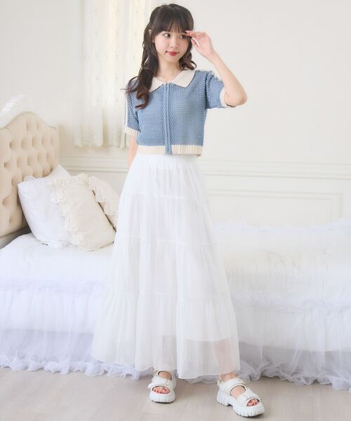 ems excite（エムズエキサイト）の「ラインメッシュZIPNT（ニット/セーター・レディース・ブルー/ブラック/ナチュラル・FREE）」の22枚目の写真