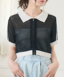 ems excite | ラインメッシュZIPNT(ニット/セーター)