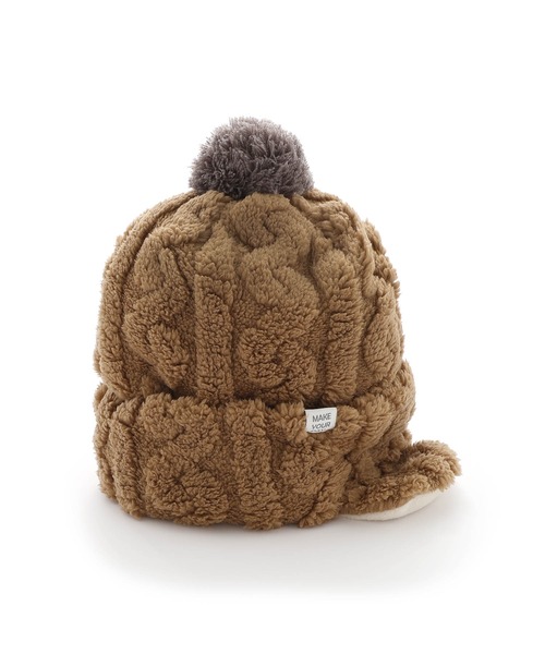 MAKE YOUR DAY（メイクユアデイ）の「ボアワッチキャップ（キャップ・キッズ・ダークグリーン/アイボリー/ラベンダー/ブラウン・XS/S/M/L）」の5枚目の写真