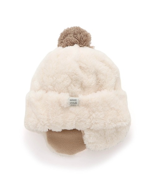 MAKE YOUR DAY（メイクユアデイ）の「ボアワッチキャップ（キャップ・キッズ・ダークグリーン/アイボリー/ラベンダー/ブラウン・XS/S/M/L）」の7枚目の写真