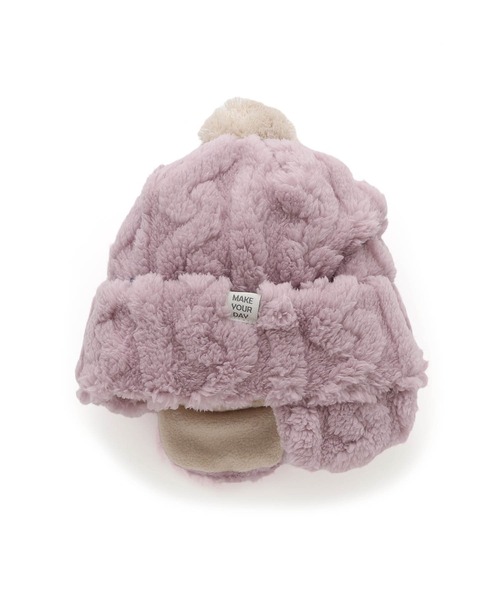 MAKE YOUR DAY（メイクユアデイ）の「ボアワッチキャップ（キャップ・キッズ・ダークグリーン/アイボリー/ラベンダー/ブラウン・XS/S/M/L）」の22枚目の写真