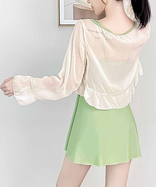 NANEA(ナネア)の「シアーガーディガン付き 2点セットスイムウェア(水着・レディース・ライム/グリーン/ブラック・X-LARGE/LARGE/MEDIUM/SMALL)」の16枚目の写真