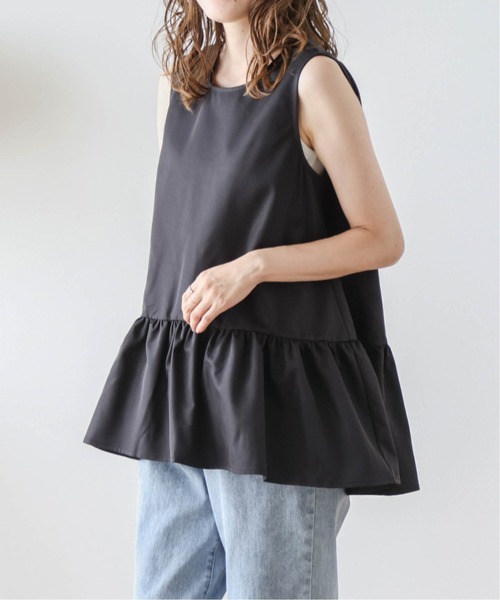 AMELY（エミリー）の「ノースリーブペプラムトップス（Tシャツ/カットソー・レディース・ブラック/ホワイト・フリー）」の21枚目の写真